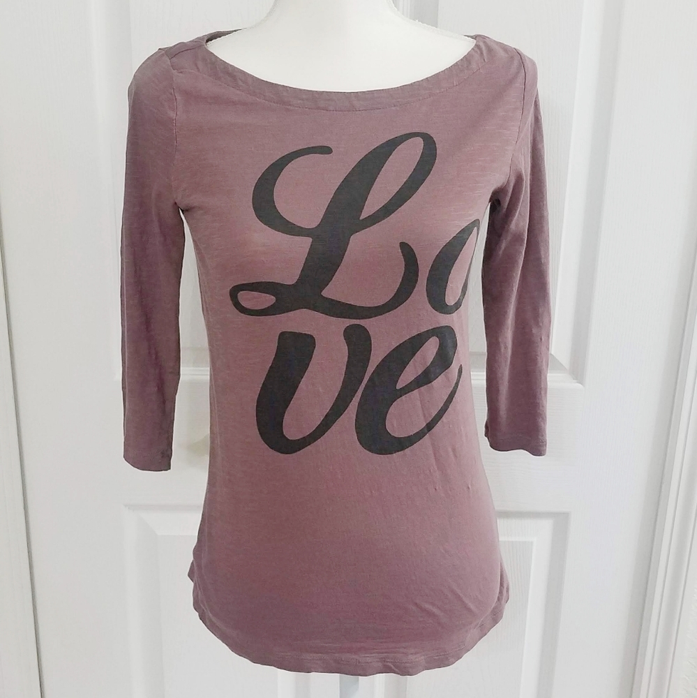 Loft Love Graphic Quarter Length Sleeve Tee
